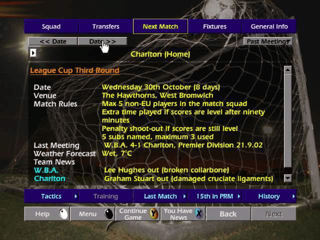 Championship Manager: Season 02/03 screenshot 2 for Xbox